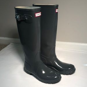 Original Gloss Tall Hunter Boots in Graphite